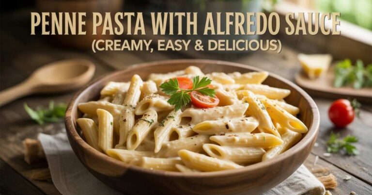 Penne Pasta with Alfredo Sauce